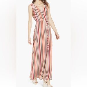 Wayf Multi Stripe Bobby Wrap Dress